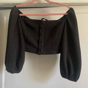Black off the shoulder top